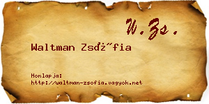 Waltman Zsófia névjegykártya